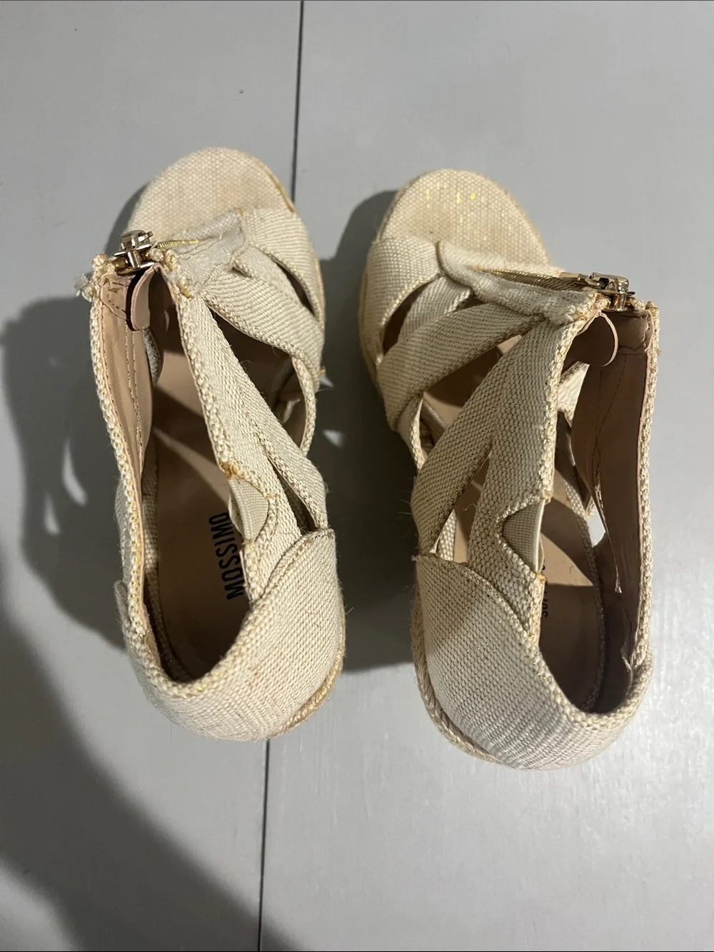 Mossimo Supply Co. Natural Canvas Espadrille Wedge Sandals
